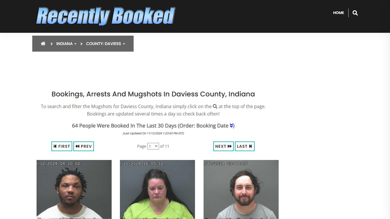 Bookings, Arrests and Mugshots in Daviess County, Indiana - Recently Booked