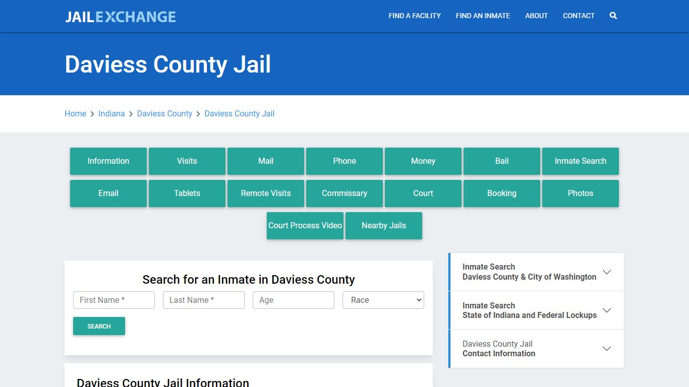 Daviess County Jail Roster Lookup, IN, Inmate Search